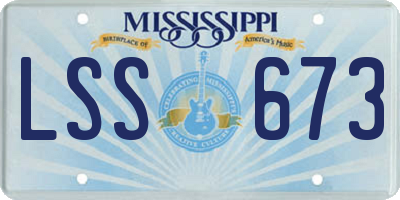 MS license plate LSS673
