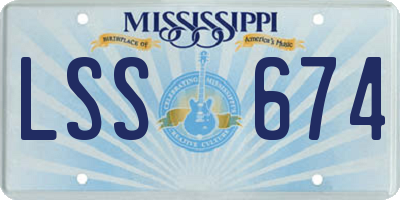 MS license plate LSS674