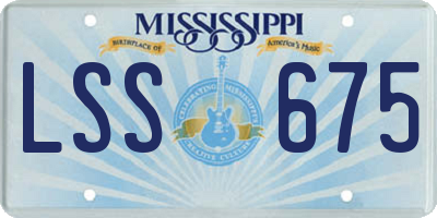 MS license plate LSS675