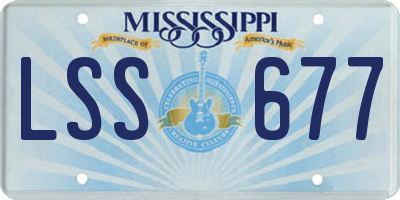 MS license plate LSS677
