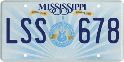 MS license plate LSS678