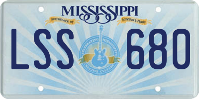 MS license plate LSS680