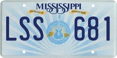 MS license plate LSS681