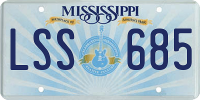 MS license plate LSS685