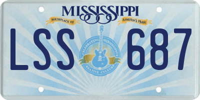 MS license plate LSS687