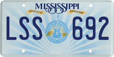 MS license plate LSS692