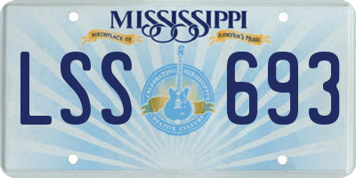 MS license plate LSS693