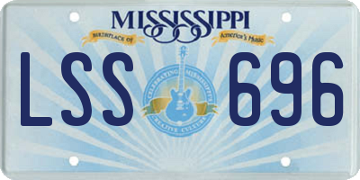 MS license plate LSS696