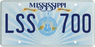 MS license plate LSS700