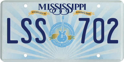 MS license plate LSS702
