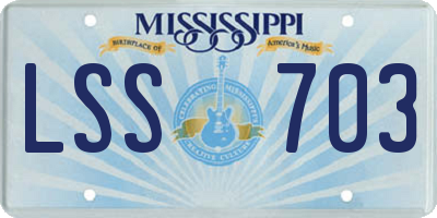 MS license plate LSS703