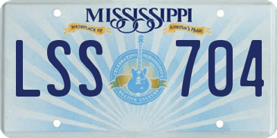 MS license plate LSS704