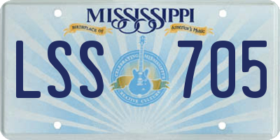 MS license plate LSS705