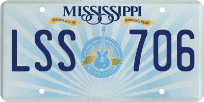 MS license plate LSS706