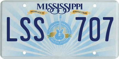 MS license plate LSS707