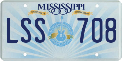 MS license plate LSS708