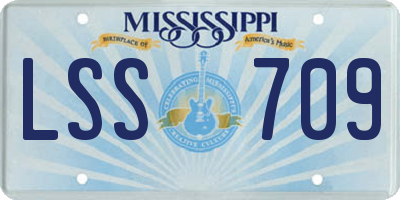 MS license plate LSS709