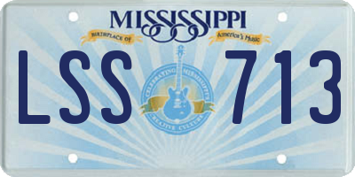 MS license plate LSS713