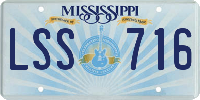 MS license plate LSS716