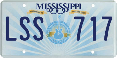 MS license plate LSS717