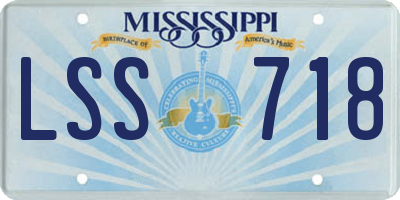 MS license plate LSS718