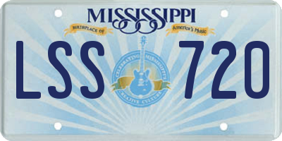 MS license plate LSS720