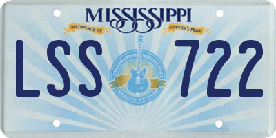 MS license plate LSS722
