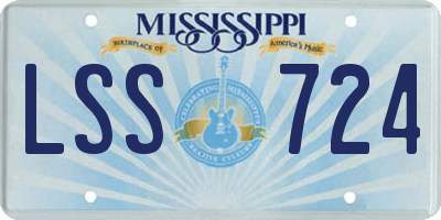 MS license plate LSS724