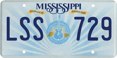 MS license plate LSS729