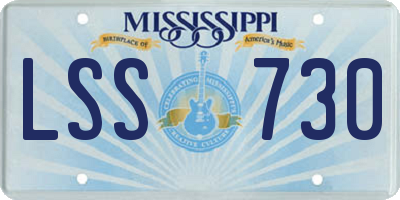 MS license plate LSS730
