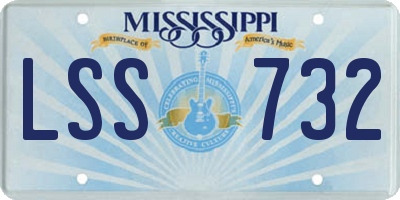 MS license plate LSS732