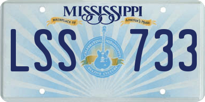 MS license plate LSS733