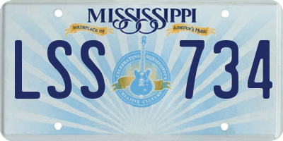 MS license plate LSS734