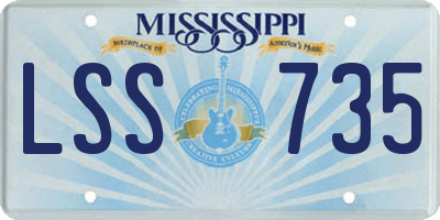 MS license plate LSS735