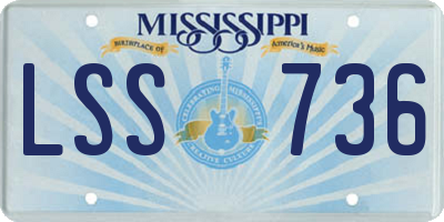 MS license plate LSS736