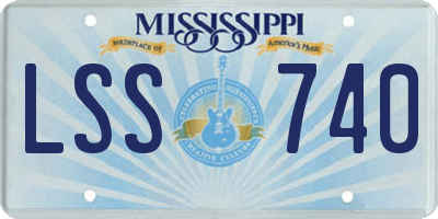 MS license plate LSS740