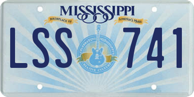 MS license plate LSS741