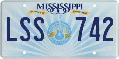 MS license plate LSS742