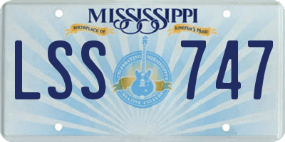 MS license plate LSS747