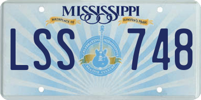 MS license plate LSS748