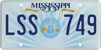 MS license plate LSS749