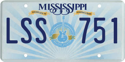 MS license plate LSS751