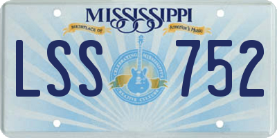 MS license plate LSS752