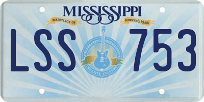 MS license plate LSS753