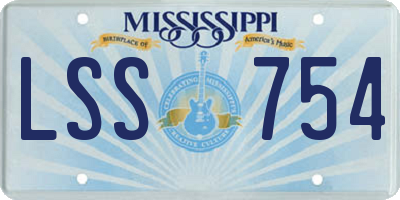 MS license plate LSS754