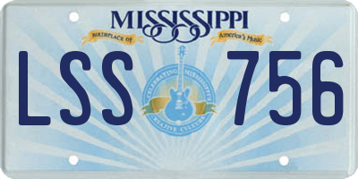 MS license plate LSS756