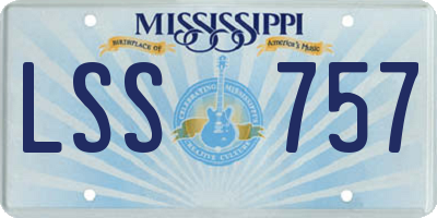 MS license plate LSS757