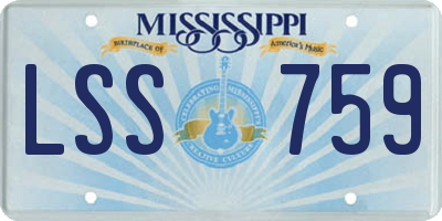 MS license plate LSS759