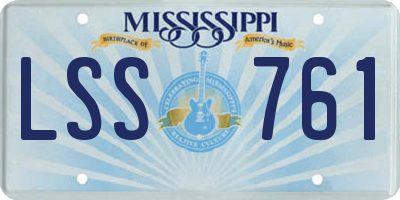 MS license plate LSS761