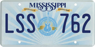 MS license plate LSS762